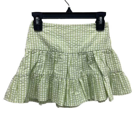 Sissy Pie Green White Seersucker Ruffle Skirt Girls 4 - Picture 4 of 6